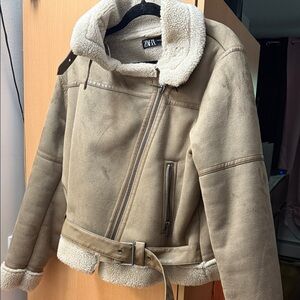 Zara Tan Teddy Jacket